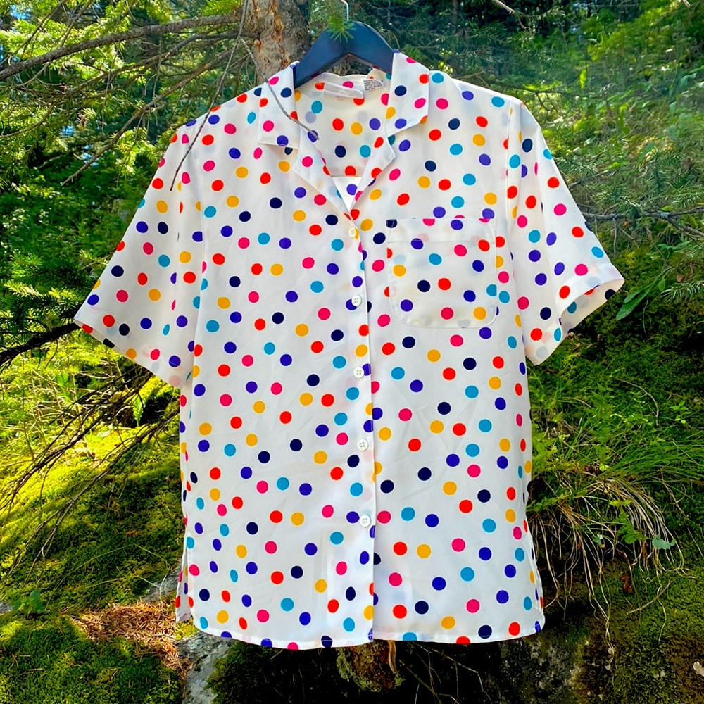 Vintage Polka-Dot Button-Down